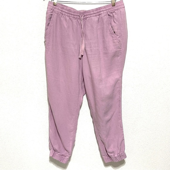 J. Crew Woman Purple Seaside Jogger LINEN Cuff Pants Size 10 - Picture 1 of 16
